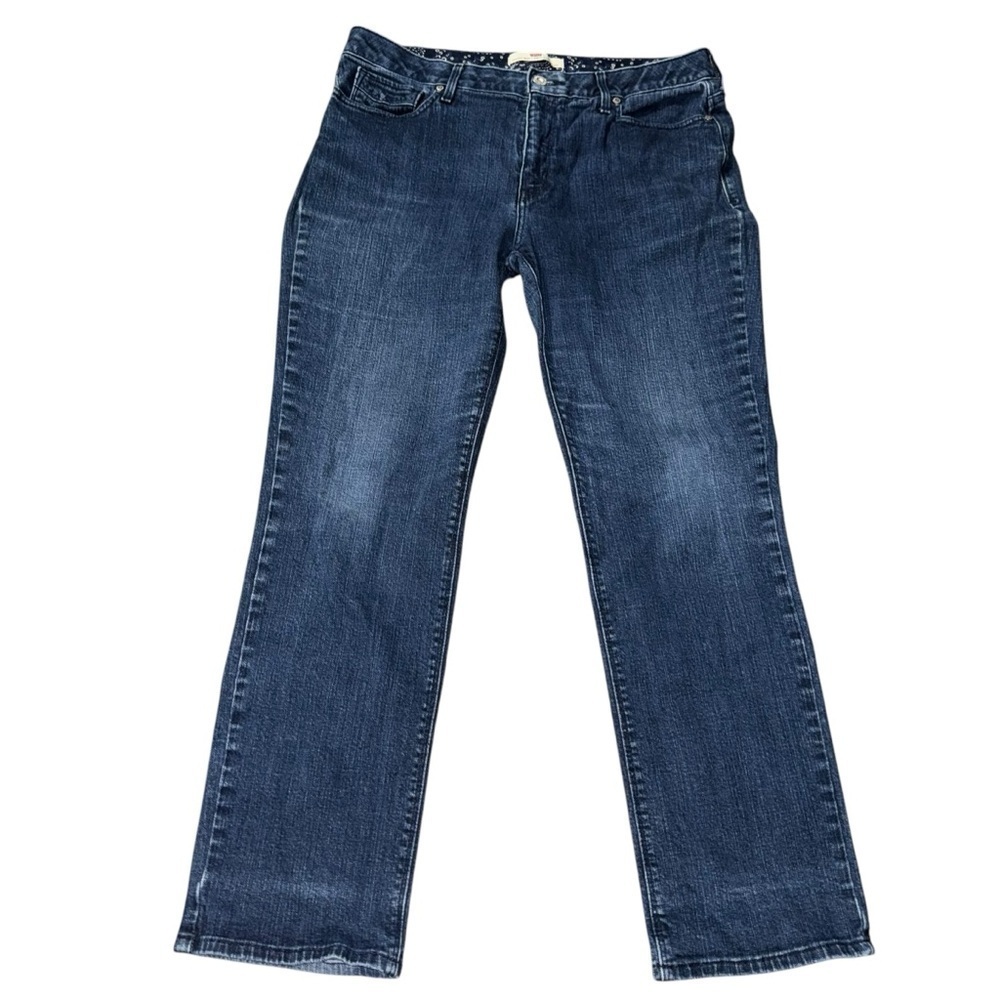 Levis 525 Perfect Waist Straight Jeans Womens 14 Short Stretch Blue